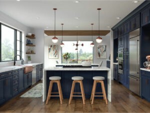 Blue cabinets | Flooring By Design NC